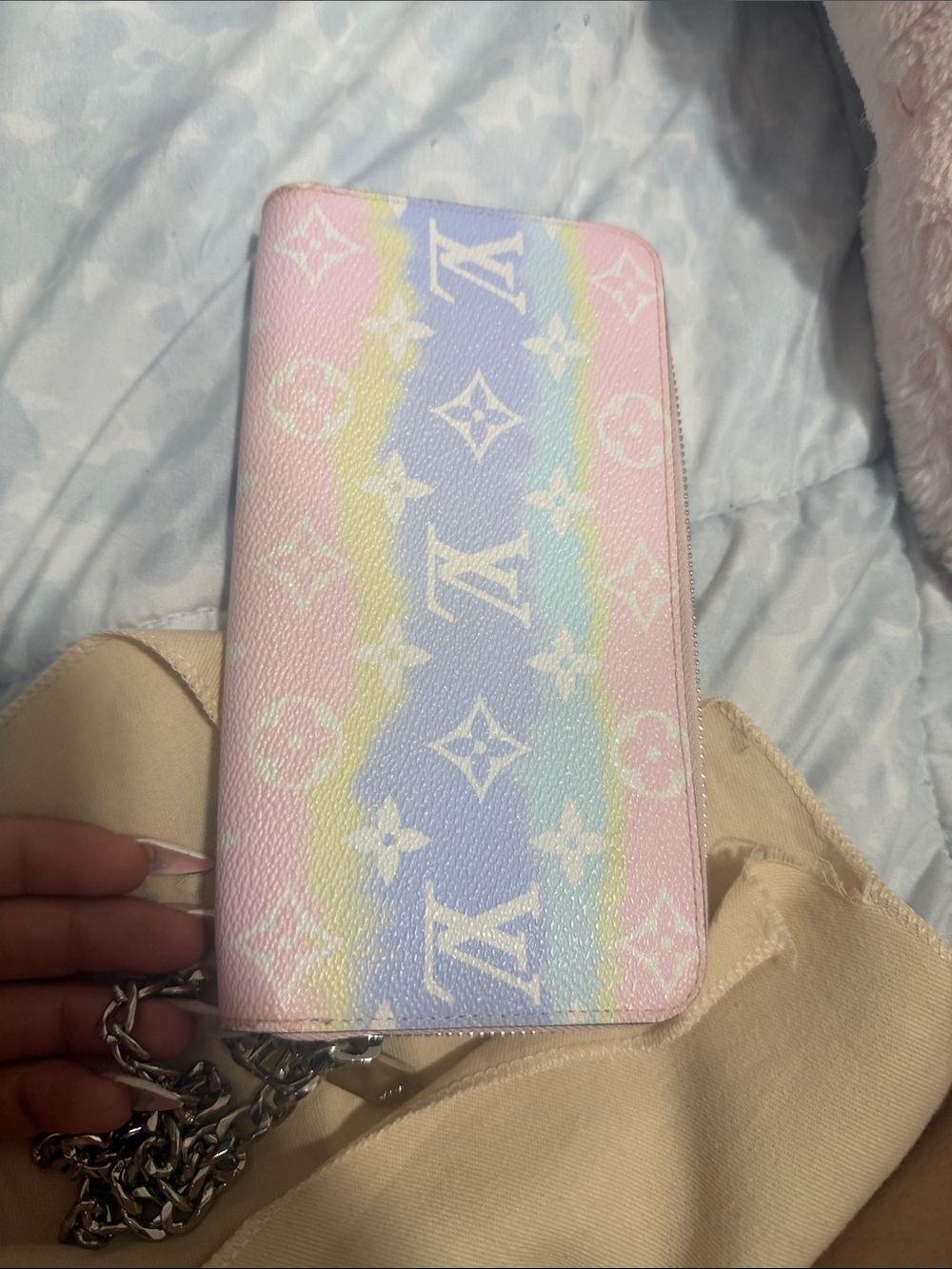 Pastel Monogram Wallet in Pink, Blue, and Yellow Limited edition Zippy